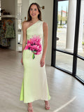 El32624 Floral One Shoulder Gown