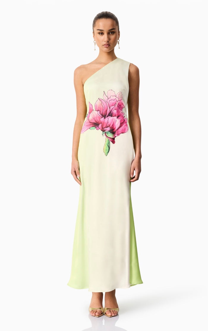 El32624 Floral One Shoulder Gown