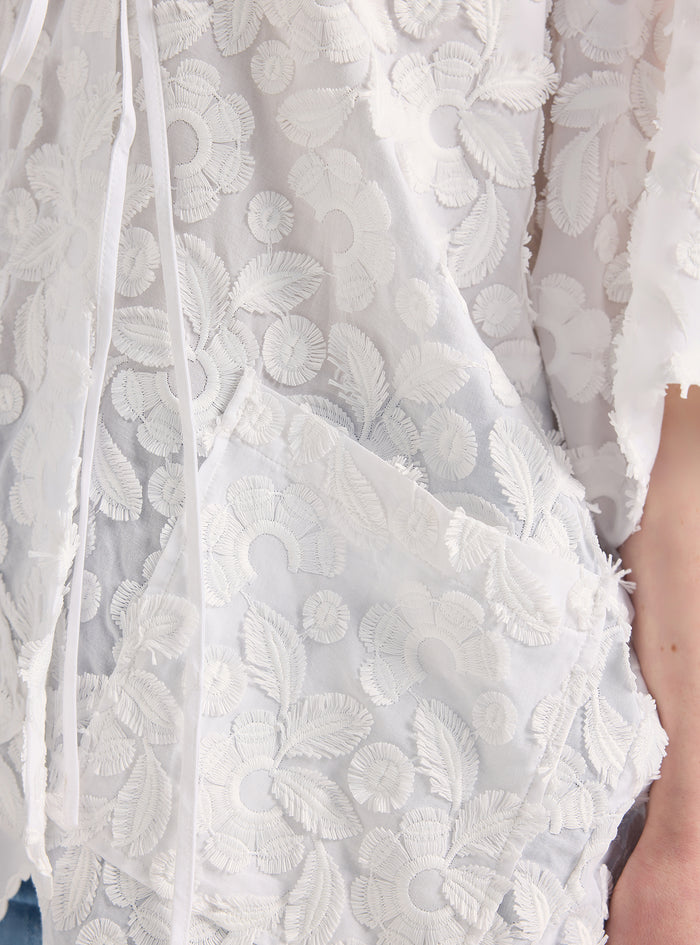 Embroidery White Kimono - Store WF