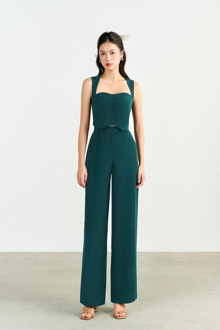 Emerald Green Side Hook Trousers