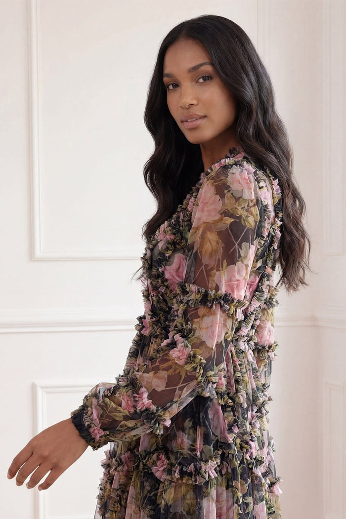 English Rose Diamond Ruffle Gown