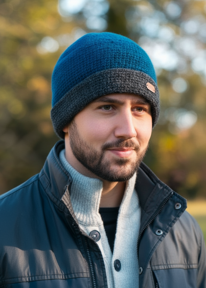 Erin Charcoal Rib Pullon Hat | Blue Charcoal