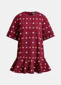 Es1ro Essentiel Mirrored Star Dress - Burgundy