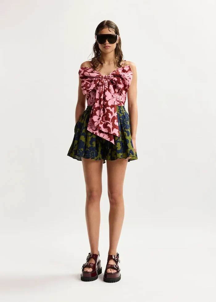 Es8416 Floral Bow Top