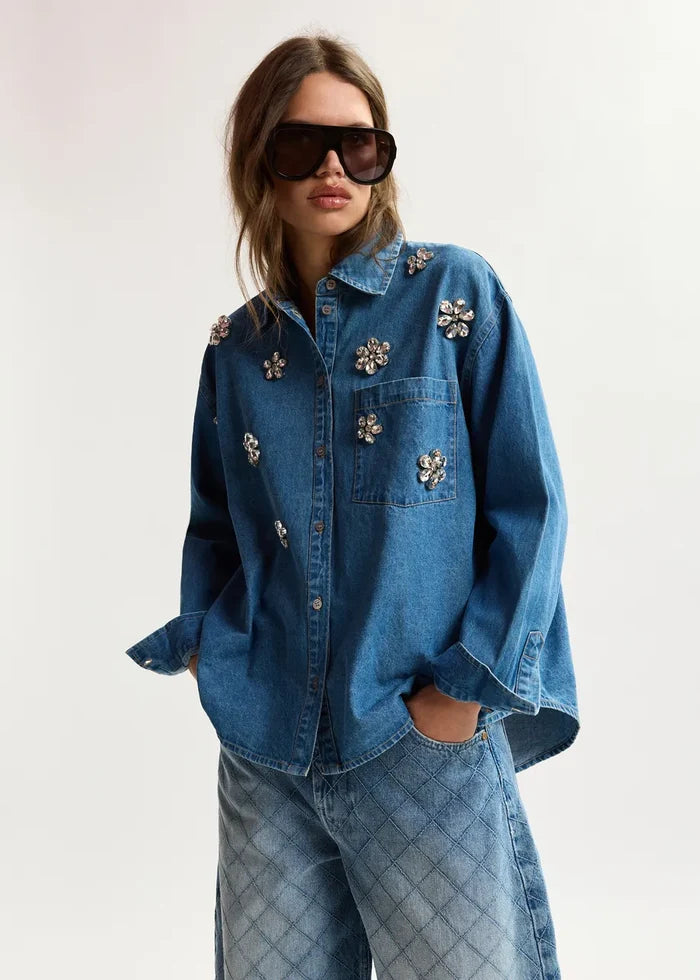 Eskonn Embellished Denim Shirt