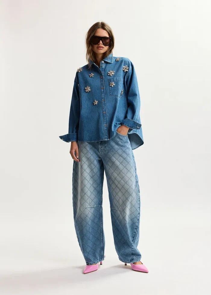 Eskonn Embellished Denim Shirt