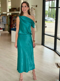 Fa1627 Teal Off Shoulder Top