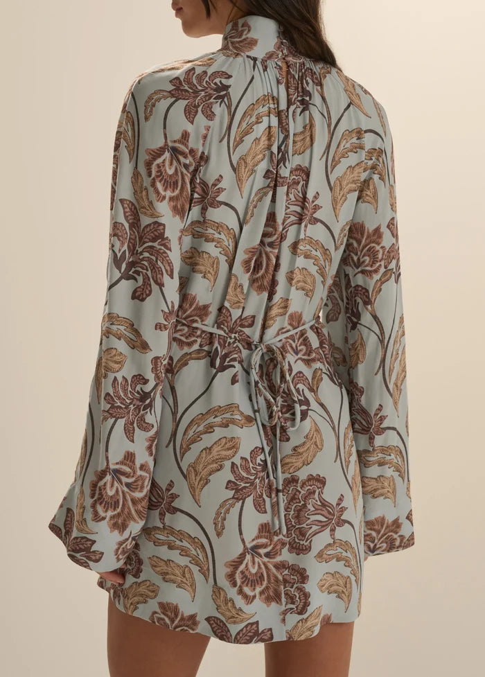 Fa4908 Retro Floral Mini Dress