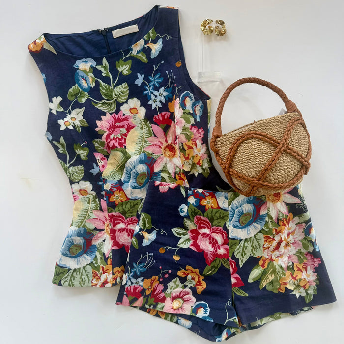 Fa5457 Floral Peplum Top