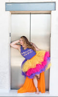 Fantasy Skirt - Multicolor Layered Tulle High-Low Skirt Dress - Dimaz