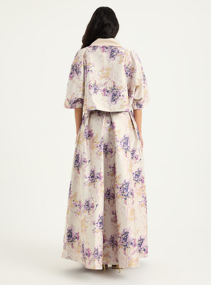 Floral Jacquard Jacket & Skirt Set - Store WF