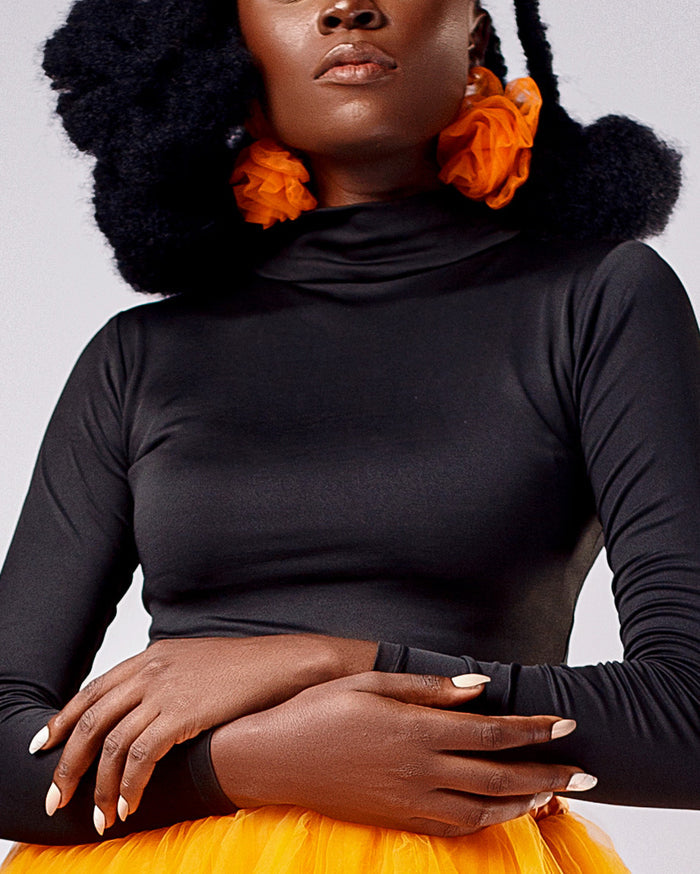 Floret Earrings - Tulle Floral Statement Earrings - Dimaz