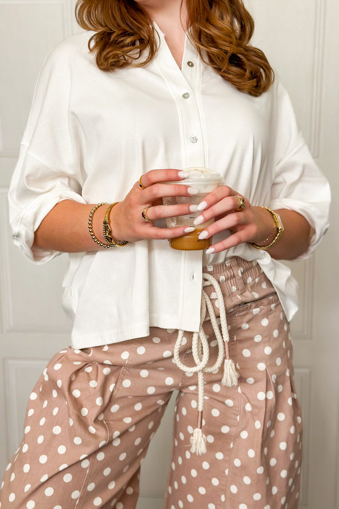 For All Things Good Button Down Top