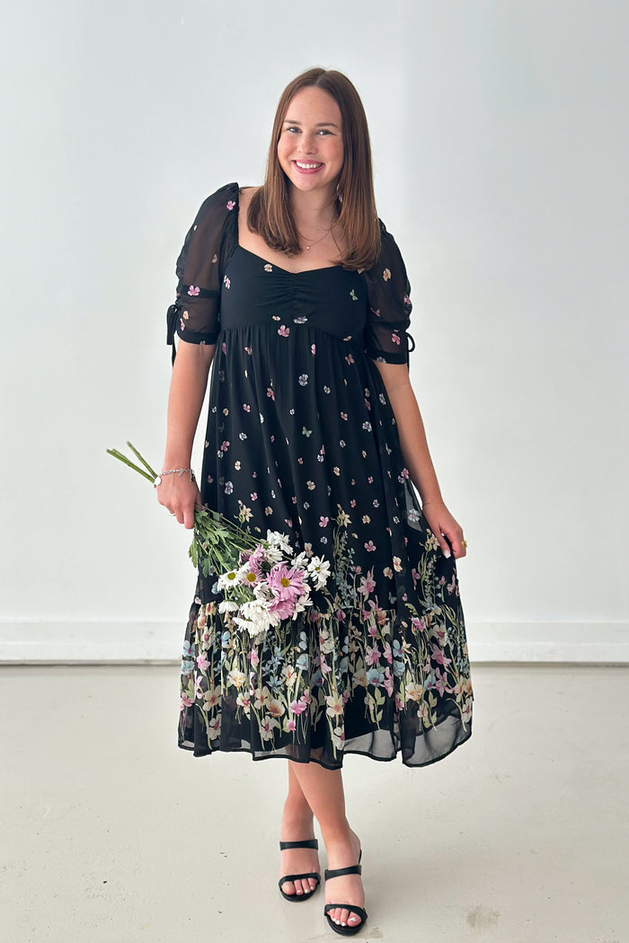 Free Flowing Floral Midi Dress