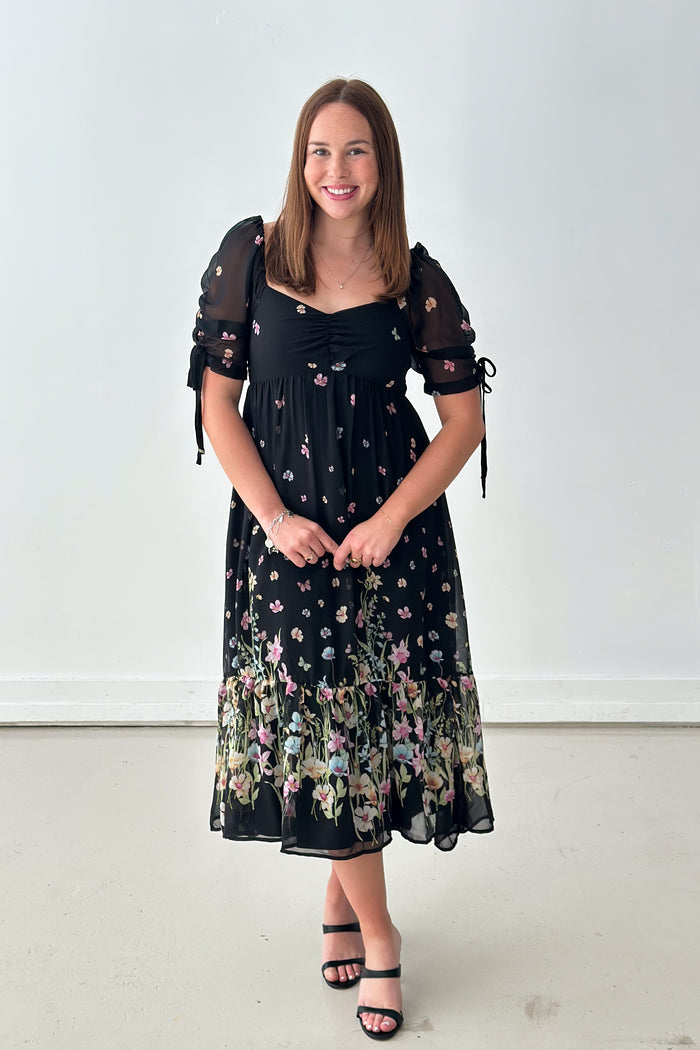 Free Flowing Floral Midi Dress
