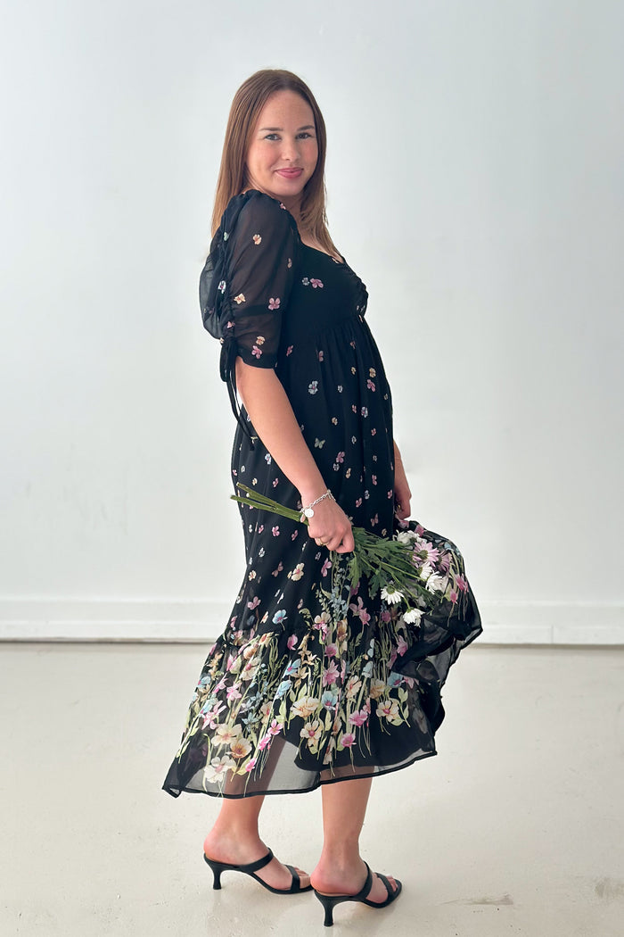 Free Flowing Floral Midi Dress