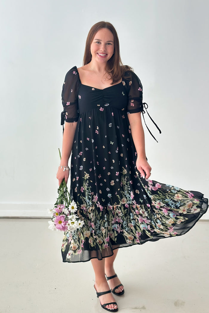 Free Flowing Floral Midi Dress