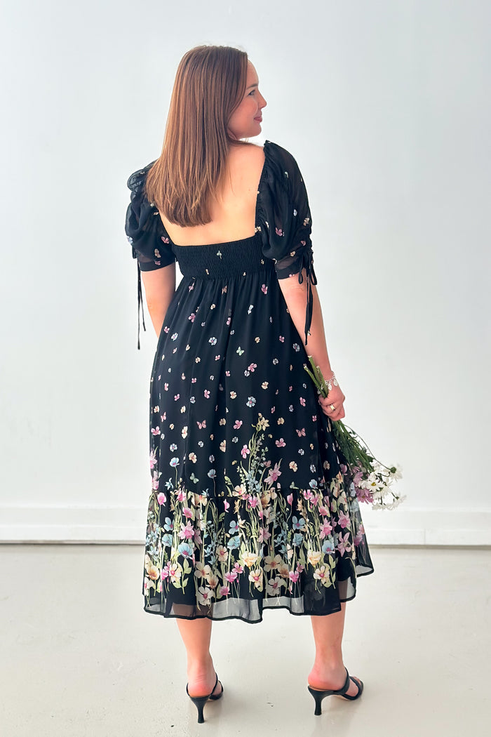 Free Flowing Floral Midi Dress