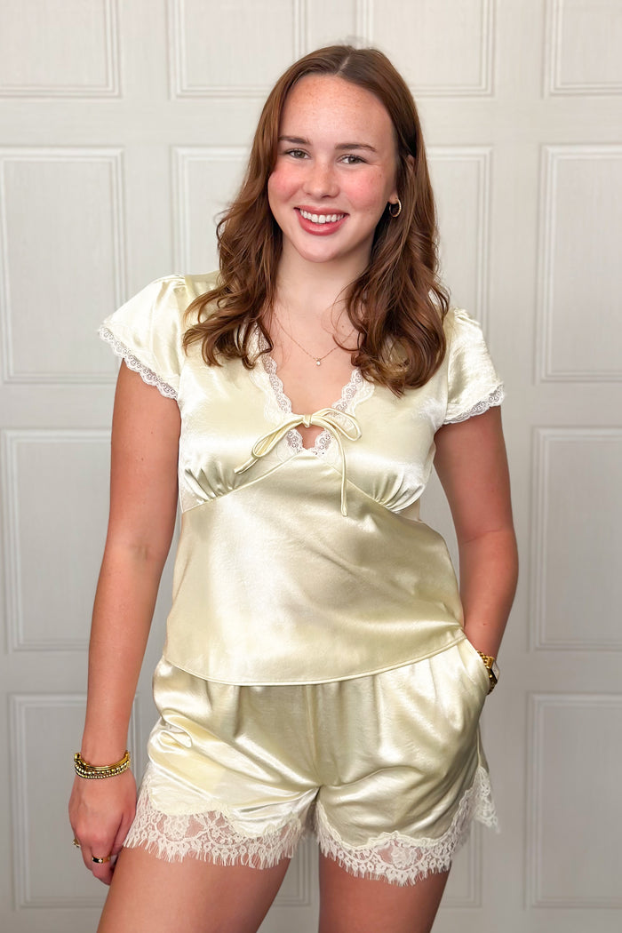Fresh Lemon & Lace Blouse