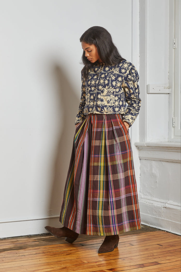 FRIDA PANTS | MOCHA CHEX X STRIPES