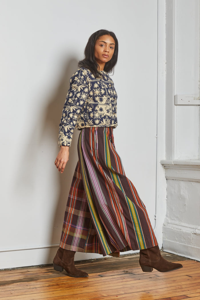 FRIDA PANTS | MOCHA CHEX X STRIPES