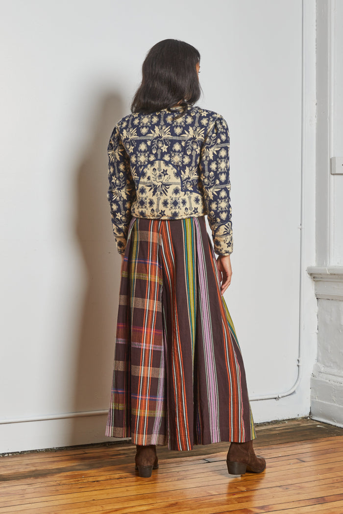 FRIDA PANTS | MOCHA CHEX X STRIPES