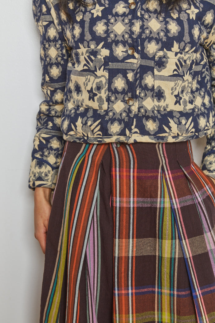 FRIDA PANTS | MOCHA CHEX X STRIPES