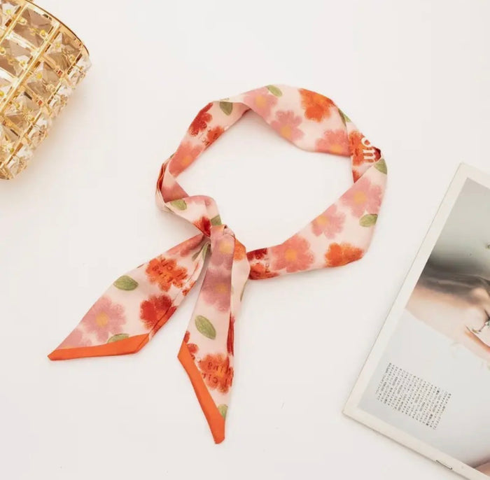 Frosted Petunias Ribbon Scarf