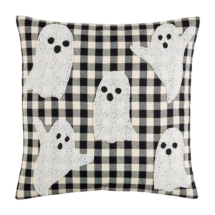 Ghost Halloween Beaded Pillow