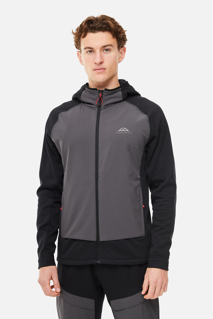 Glacier Fleece Hood - Black/Grey