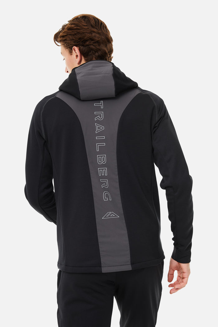 Glacier Fleece Hood - Black/Grey