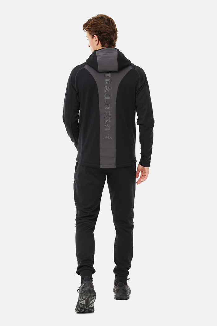 Glacier Fleece Hood - Black/Grey