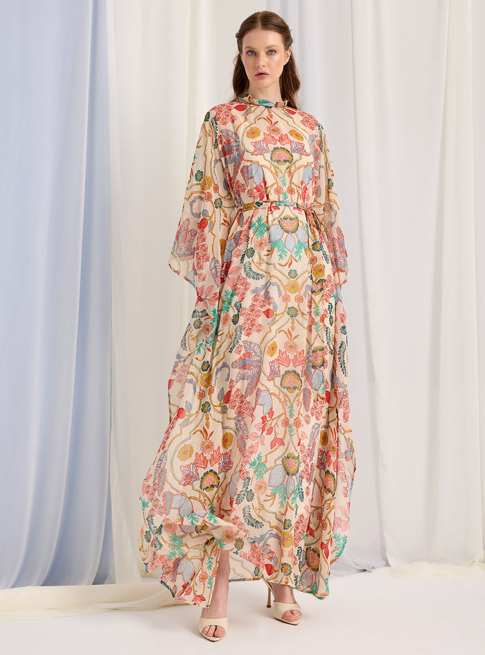 Gold Lurex Belted Kaftan Dress - Store WF
