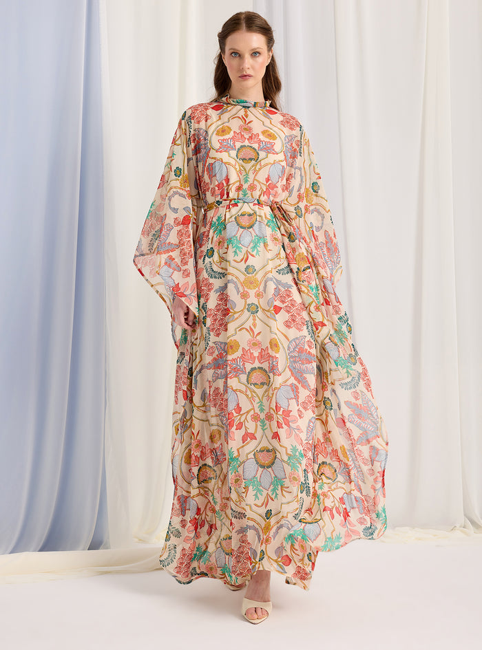 Gold Lurex Belted Kaftan Dress - Store WF