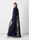 Golden Embroidery Navy Abaya - Store WF