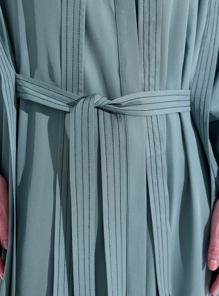 Gray Mint Contrast Top Stitch Maxi Dress - Store WF
