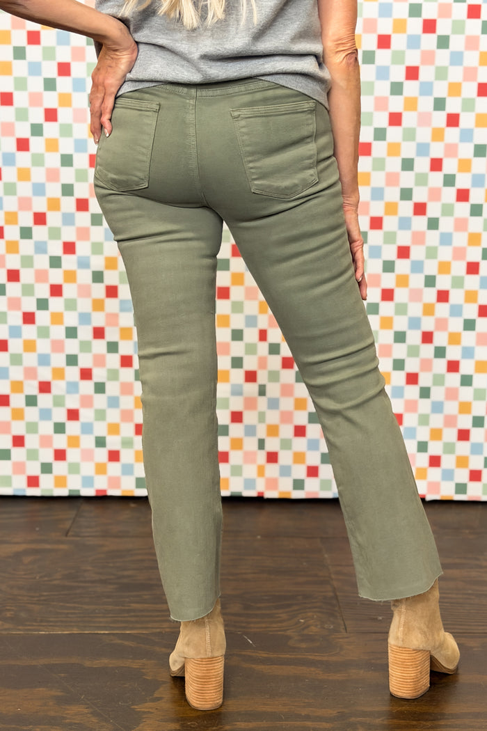 Green With Envy Kick Demi Flare Jean