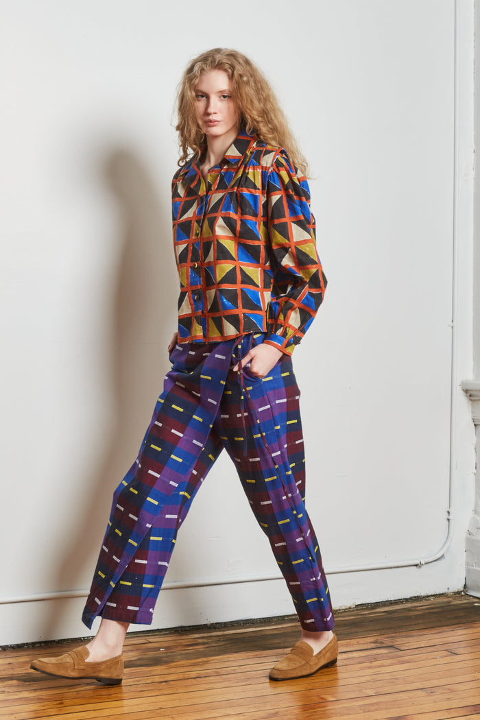 HALF WRAP PANT | GALAXY CHEX