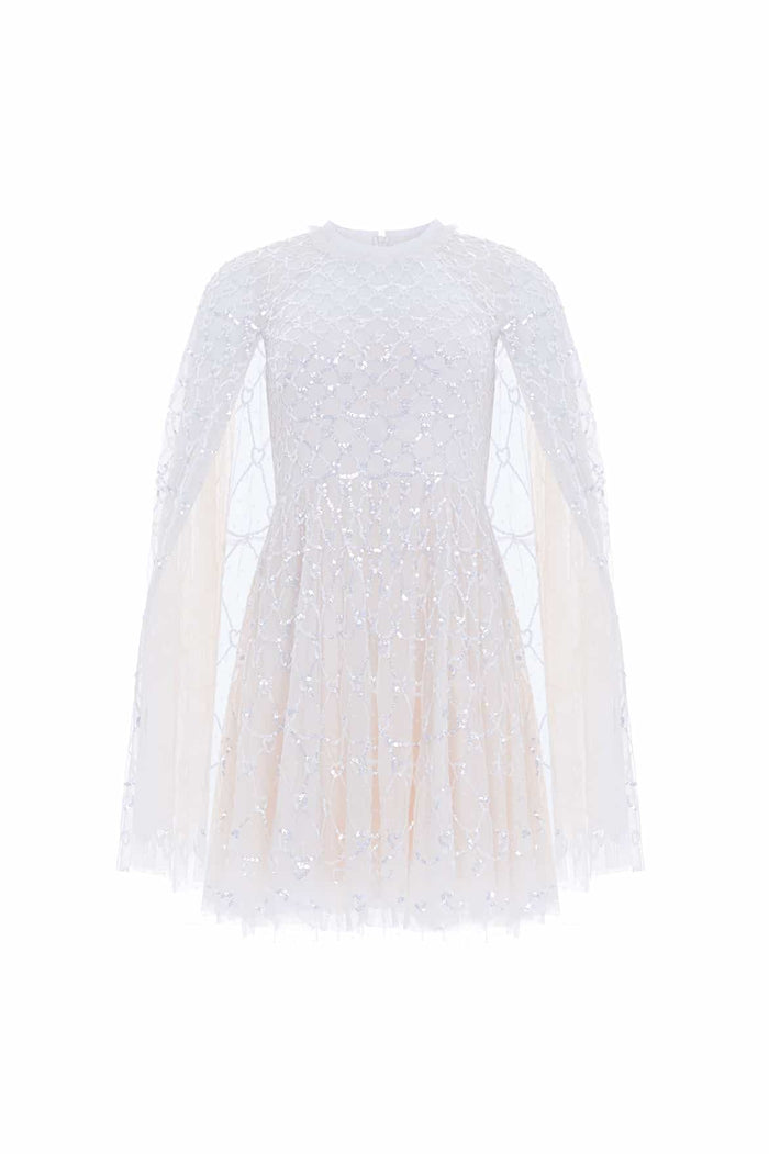 Heart Lattice Micro Mini Dress