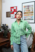Holiday Green Striped Shirt
