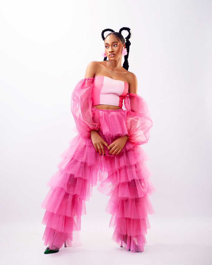 Honey Pants - Tulle Ruffled Layered Trousers - Dimaz