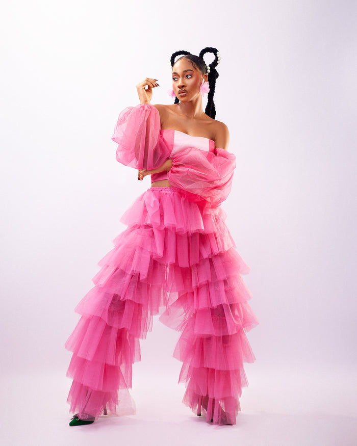 Honey Pants - Tulle Ruffled Layered Trousers - Dimaz