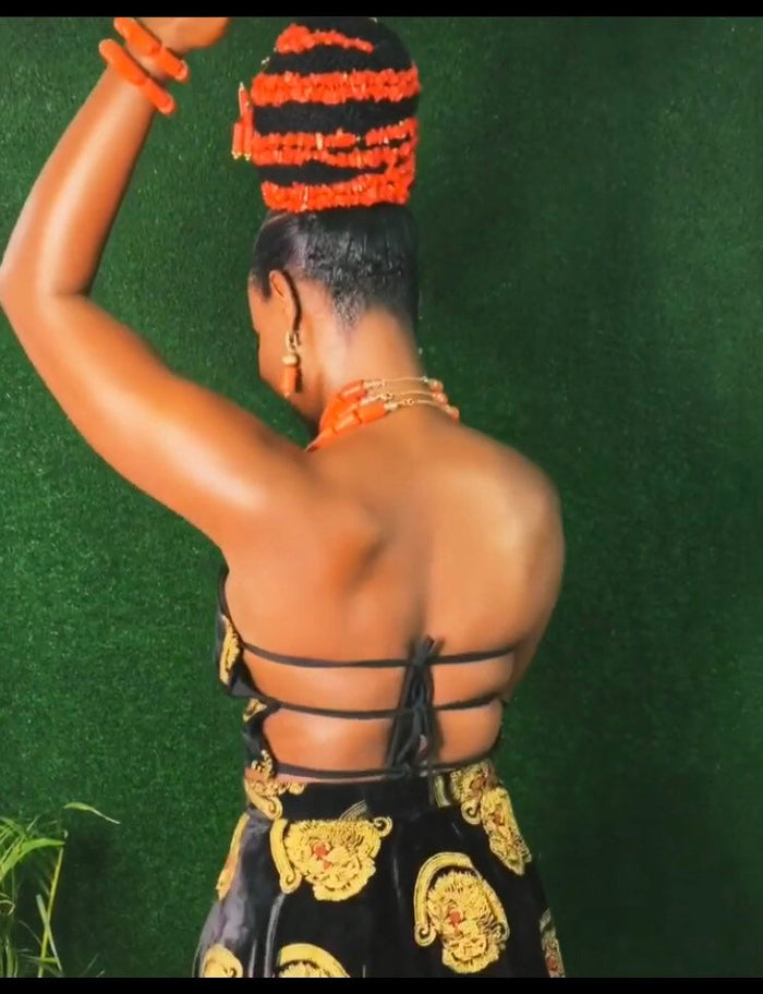 Isiagu African Igbo Bride Outfit - Dimaz