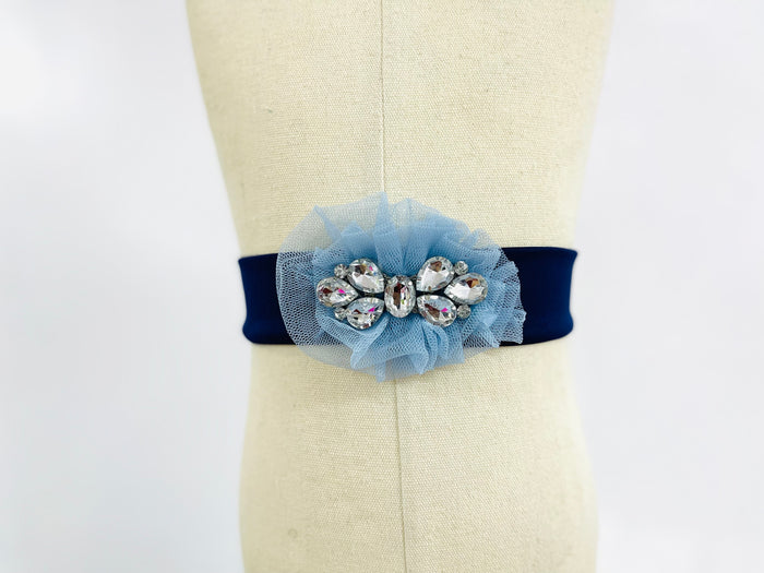 Ixora Belt | Bejewelled Tulle Ruffle Waist Belt - Dimaz