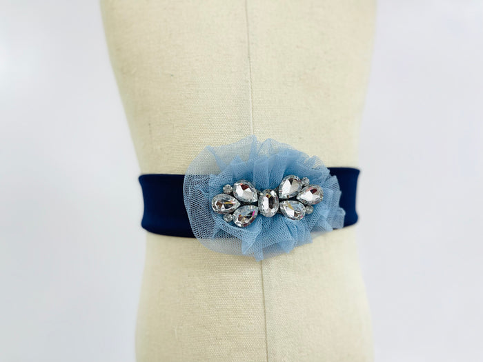 Ixora Belt | Bejewelled Tulle Ruffle Waist Belt - Dimaz