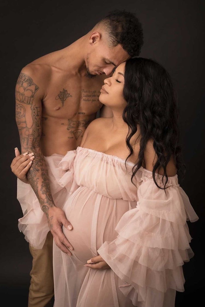 Jala Dress - Flowing Maternity Tulle Gown - Dimaz