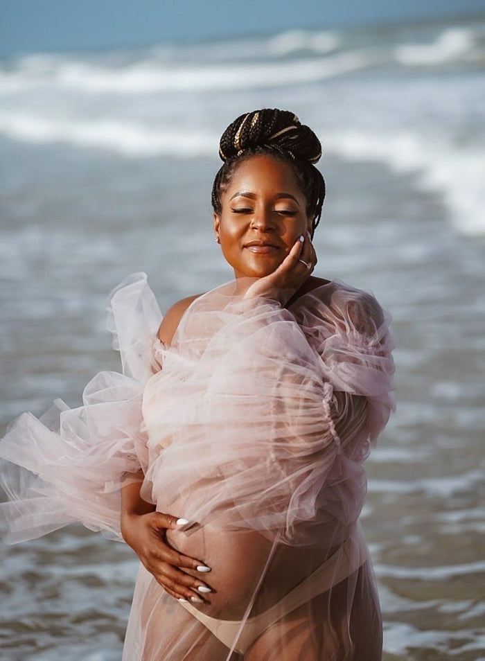 Jala Dress - Flowing Maternity Tulle Gown - Dimaz
