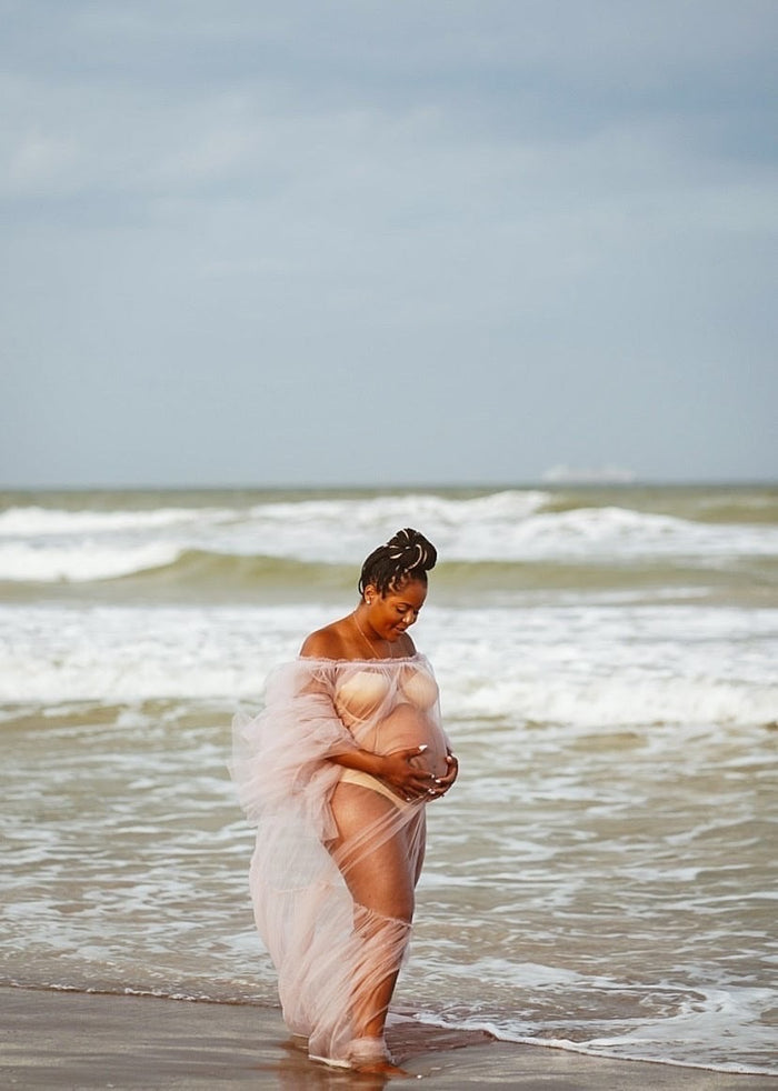 Jala Dress - Flowing Maternity Tulle Gown - Dimaz