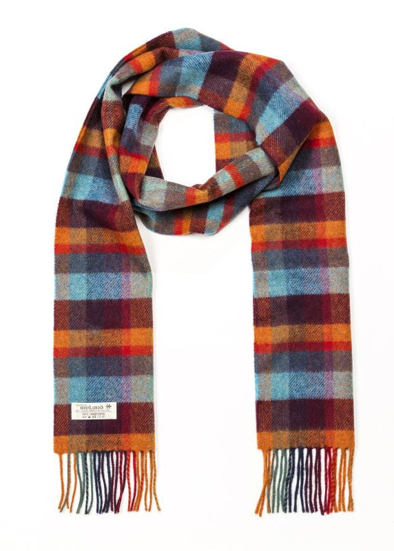 John Hanly Orange Teal Scarf Block Scarf