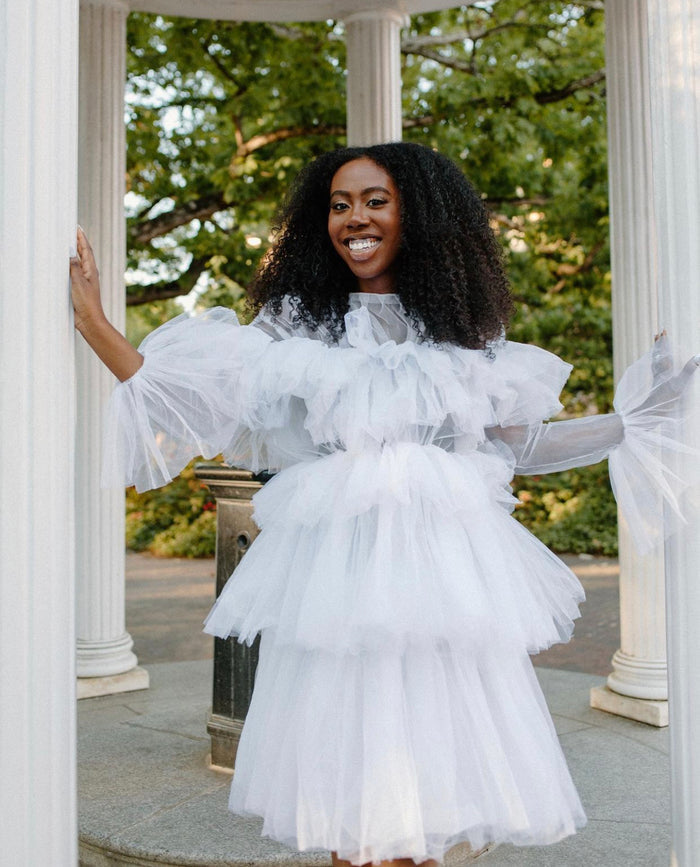 Kayla Dress - Ruffled Tulle Dress for Birthdays and Bridal Showers - Dimaz